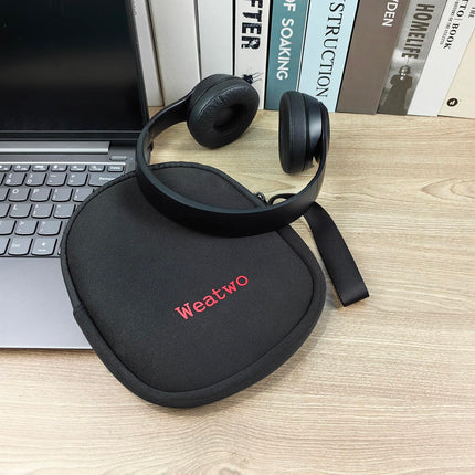 Headphone Case for Foldable Headphones/Neckband Earphones, Headset Storage Earbud Protective Bag, Headphone Bag for Sony, JBL, Beats, Bose, Skullcandy, Plantronics, Sennheiser (Black)