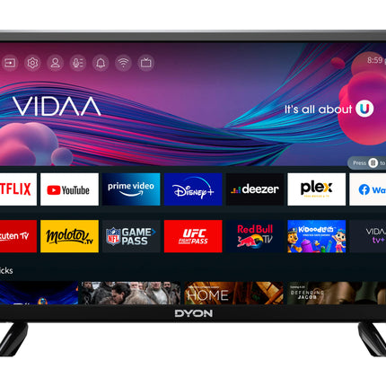 DYON Smart 24 VX - 24-inch (60 cm) Smart TV with HD Triple Tuner (DVB-C/-S2/-T2), App Store, Prime Video, Netflix, YouTube, DAZN, Disney+ and Hotel Mode
