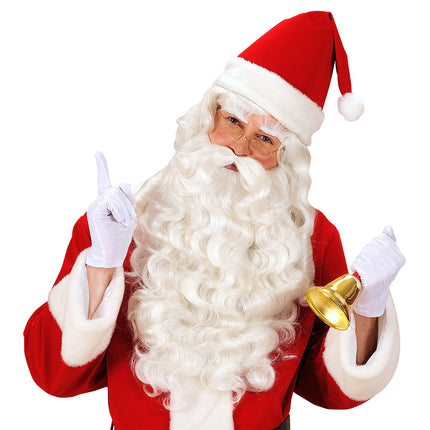 W WIDMANN MILANO Party Fashion - Santa Claus wig with beard, mustache and eyebrows, St. Nicholas, Santa Claus, Christmas, theme party, carnival