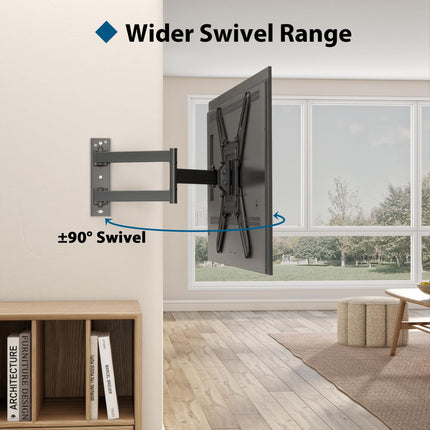BONTEC TV seinakinnitus, pööratav ja kallutatav, sobib 26–60-tollistele LCD, LED, OLED, plasma, lameekraaniga ja kumeratele teleritele/monitoridele kuni 45 kg, max VESA 400x400 mm
