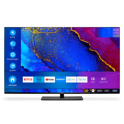 MEDION X15572 (MD 30708) 138,8 cm (55-tolline) televiisor (nutiteler, 4K Ultra HD, Dolby Vision HDR, Dolby Atmos, subwoofer, Netflix, Prime Video, MEMC, Micro Dimming, Bluetooth, PVR)