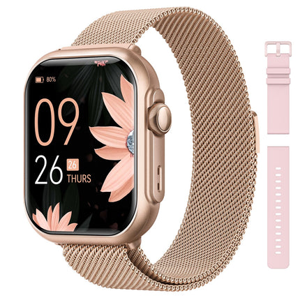 RUXINGX Smartwatch Women with 1000mAh Battery, 100 Days Ultra-Long Standby, 1.83" Fitness Tracker Heart Rate/SpO2/Sleep, 120+ Sports Modes, IP68 Fitness Watch Phone Function Pedometer Android iOS Gold
