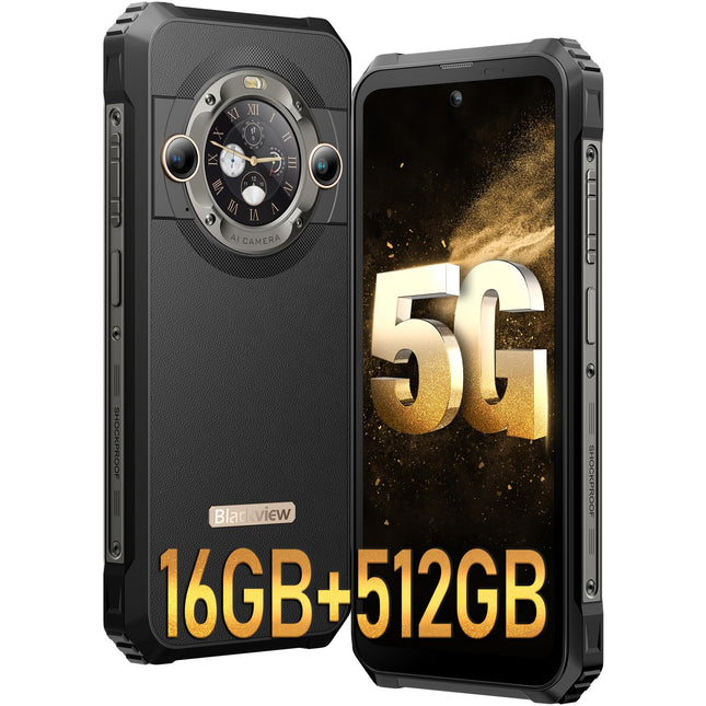 Blackview BL9000 5G vastupidav nutitelefon teise ekraaniga, Dimensity 8020/2.6GHz kaheksatuumaline/24GB+512GB, 6.78'' FHD+/120Hz, 8800mAh/120W, 50MP+50MP, Android 13/WiFi6/NFC/sõrmejäljelugeja/kahe SIM-kaardiga telefon