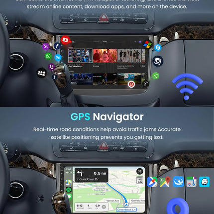 4+64G Android Car Radio for Mercedes Benz Viano 2004-2011/Vito 2010-2015 10 inch Radio with Wireless Carplay Android Auto GPS Mirror Link Bluetooth FM/RDS/DAB/DVR/EQ/USB Steering Wheel Control Rear View Camera