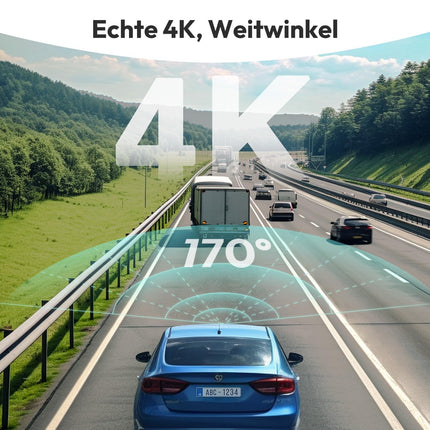 BOTSLAB auto armatuurlaud esi-taga, 4K auto armatuurlaud GPS WiFi-ga, topelt autokaamera 64GB SD-kaardiga, ADAS, öönägemine, 170° lainurk, WDR, 2.45" IPS, 24/7 parkimise jälgimine, tsükkelsalvestus