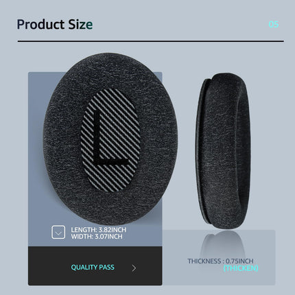 Comfortable Fabric: Wzsipod Ear Pads for Bose QuietComfort 35 / QC35ii Headphones, Compatible with QC45, QC25, QC2, QC15 and More, Exclusive Replacement Parts, S2