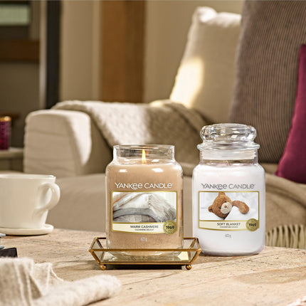 Yankee Candle lõhnaküünal purgis (suur) | Soe kašmiir | Pika põlemisega küünal kuni 150 tundi | Ideaalne emadepäevaks | Kingitused naistele