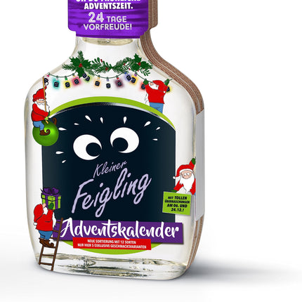 Little Cowardi advendikalender (24 x 20 ml) – Ikoonilised viinašnapsid 12 variandis ja 5 eksklusiivses maitses – Jõuluhooajaks mõeldud vallatu ja puuviljane kinkekomplekt – 15% vol.