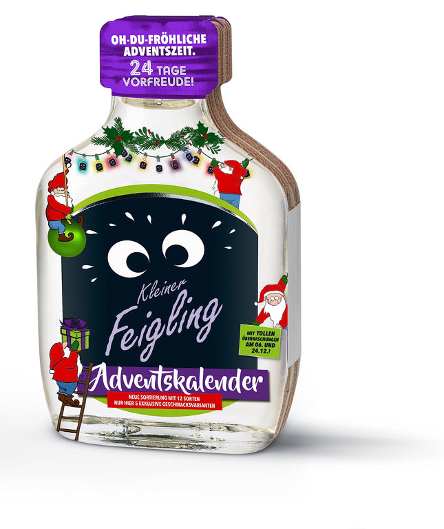 Little Cowardi advendikalender (24 x 20 ml) – Ikoonilised viinašnapsid 12 variandis ja 5 eksklusiivses maitses – Jõuluhooajaks mõeldud vallatu ja puuviljane kinkekomplekt – 15% vol.