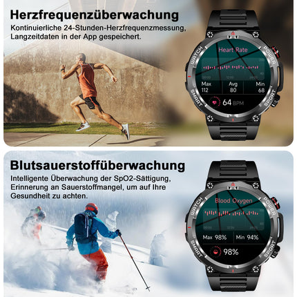 Blackview Smartwatch Men (Make/Receive Calls), 1.39'' Fitness Watch with Heart Rate SpO2 Pedometer Sleep Monitor, 100 Sports Modes, IP68 Waterproof Activity Tracker, Sports Watch for iOS Android