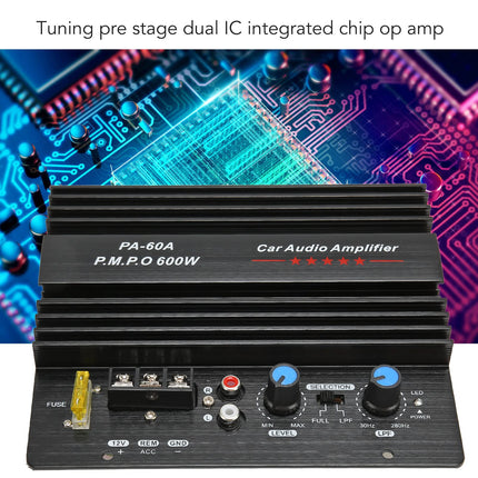 600W autoaudio suure võimsusega võimendiplaat, 12V võimas ja tugev bass-subwooferplaat enamiku autode jaoks