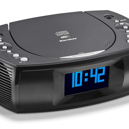 Karcher UR 1309D - digitaalne raadioäratuskell MP3/CD-mängija ja DAB plus raadioga, äratuskell kahe reguleeritava äratusajaga, hämardatava ekraaniga, kellraadio, USB-laadimisfunktsiooniga, must raadio äratuskellaga
