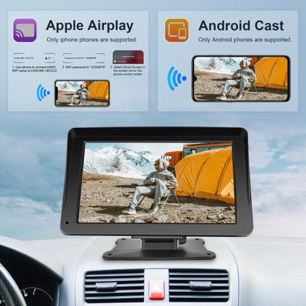 Rimoody juhtmevaba Carplay Android Auto kaasaskantav autostereo Airplay Android Castiga, 7-tolline puutetundliku ekraaniga autoraadio kahe Bluetoothi/FM-saatja/GPS/AUX/USB/TF-iga 7-32V autole