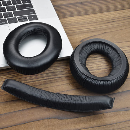 Defean kõrvapadjad ja peavõru Sennheiser PC350 HD380 Pro kõrvaklappidele, kõrvapadjad, põrutuskindlad, klapid, vaht (valknahast kõrvapadjad + peavõru)