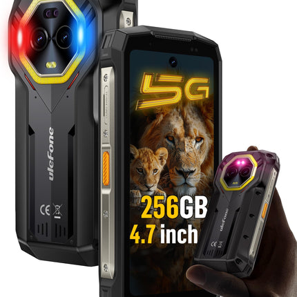 Ulefone Armor Mini 20 Pro 4.7-tolline HD+ õues kasutatav nutitelefon, 16GB + 256GB/2TB 64MP öise nägemisega kaamera Android 14, 6200mAh, IP68 mobiiltelefon ilma lepinguta 5G kahe SIM-kaardi/OTG/NFC/GPS