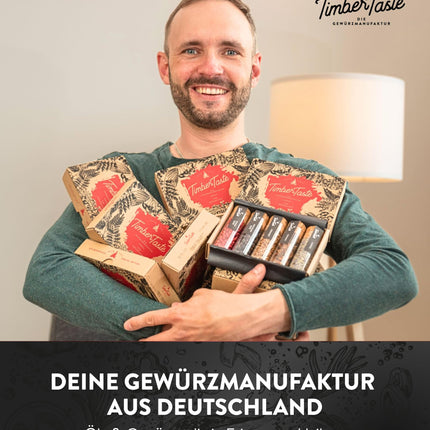 TIMBER TASTE® äädika ja õli kinkekomplekt naistele [ergutav] - 5 suurepärast äädikat ja toiduõli [5x40ml] - toidukarpide komplekt - eriline kinkekomplekt emadepäevaks - emadepäeva kinkekarp emale