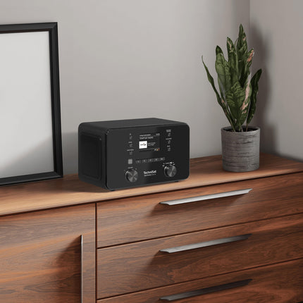 TechniSat DIGITRADIO 550 IR - Stereo internetiraadio (DAB+, FM, Wi-Fi, Bluetooth, rakenduse juhtimine, äratuskell), must