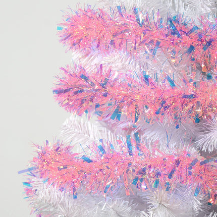 LOMIMOS Tinsel Garland, u. 4,2 m, sädelev, roosa kaunistus jõulupuule, peole, pulma