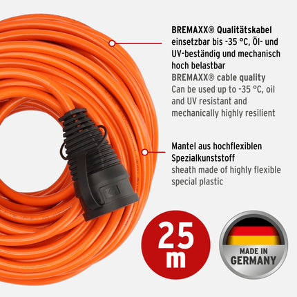Brennenstuhl Garant V2 IP44 kaablirull 25m välistingimustesse ja BREMAXX® pikenduskaabel V2 välistingimustesse 25m