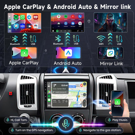 [6G+128G] 8-tuumaline Android-autoraadio FIAT Ducato 3/Peugeot Boxer 2/Citroen Jumper 2 2011-2022 Bluetooth-navigatsiooniga, Hodozzy 9-tollise puutetundliku ekraaniga ja juhtmevaba Carplayga, Android Auto, WiFi, USB, DSP, FM/RDS