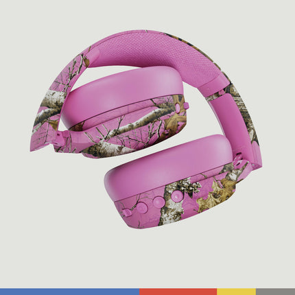 Skullcandy Crusher ANC 2 kõrvaklapid mürasummutavate juhtmevabade kõrvaklappidega, millel on sensoorne bass, 50-tunnine aku tööiga, Skull-iQ, Alexa tugi, mikrofon, Bluetooth-ühilduv - Realtree Edge värvid, roosad