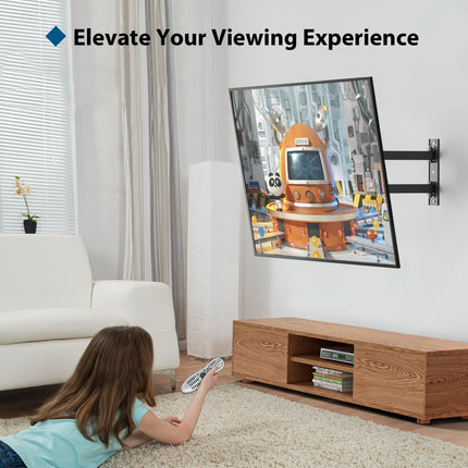 BONTEC TV seinakinnitus, pööratav ja kallutatav, sobib 26–60-tollistele LCD, LED, OLED, plasma, lameekraaniga ja kumeratele teleritele/monitoridele kuni 45 kg, max VESA 400x400 mm