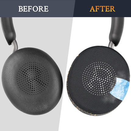 SOULWIT Cooling Gel Replacement Ear Pads for Jabra Evolve2 65 (Evolve 2 65MS 65UC MS UC)/Evolve2 40 (40UC 40MS USB)/Elite 45h On-Ear Wireless Headphones, Ice Silk Fabric Cushions