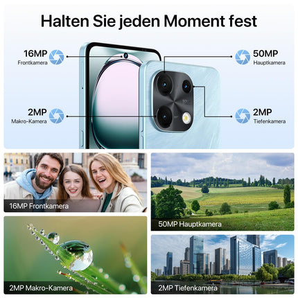 UMIDIGI Note 100 mobiiltelefon, Android 14 nutitelefon ilma lepinguta, 120Hz kaheksatuumaline protsessor, 16(8+8) GB + 256GB mobiiltelefon ilma lepinguta, 6,8 tolli, 50MP, näo- ja sõrmejäljelugeja, NFC, 5000mAh, GPS, kahe SIM-kaardiga nutitelefon