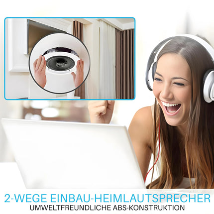 Pyle laekõlar, seinakõlar Bluetooth, 200W - 16,5 cm - sisseehitatud kõlar, Bluetooth kõlar - kodukino, kontori, lameda ja ümara helisüsteemi jaoks - stereosüsteem, seinale, riiulile ja lakke