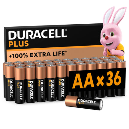 Duracell Plus AA patareid, 36 tk pakis, kauakestev võimsus, AA patarei koju ja kontorisse [Amazoni eksklusiivne toode]