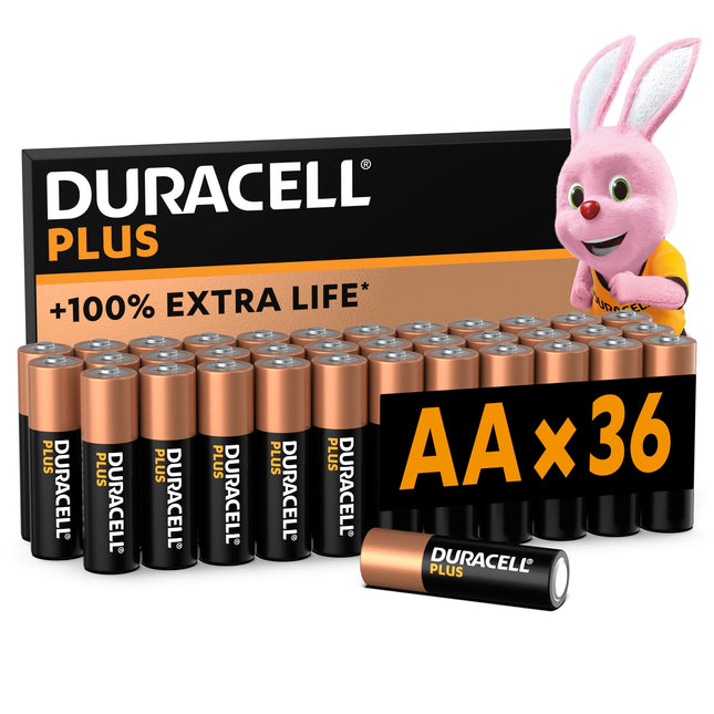 Duracell Plus AA patareid, 36 tk pakis, kauakestev võimsus, AA patarei koju ja kontorisse [Amazoni eksklusiivne toode]