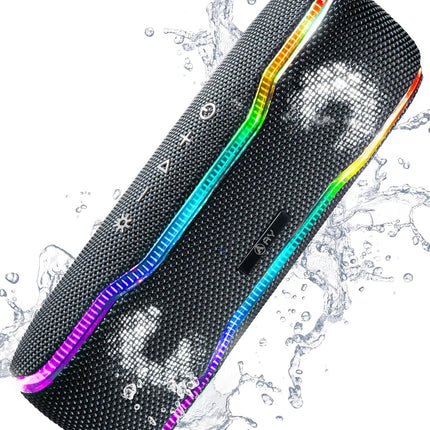 AY Bluetooth Speaker Music Box Portable IPX7 Waterproof Bluetooth Box with Colorful Lights and Rich Bass, Stereo Pairing, Built-in Microphone, 24h Battery, Perfect for Home, Outdoors
