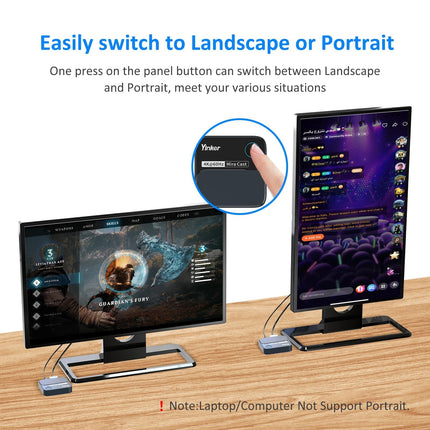 4K60Hz HDMI Wireless Display Dongle, Yinker 4K@60Hz 5G Miracast Adapter for iOS, MacOS, Android, Windows, Compatible with Miracast, Airplay, DLNA Landscape or Portrait Mode