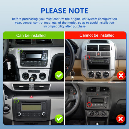 Podofo Android 13 autoraadio VW Passatile, Polo'le, Seat Skodale, Tiguanile, juhtmevaba Carplay Android Auto, 7-tolline puuteekraan 4G+64G koos Bluetoothi/peegliühenduse/FM/RDS/WiFi/GPS-navigatsiooni/hääljuhtimise + tahavaatekaameraga