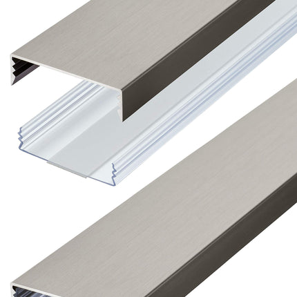 Lameda konstruktsiooniga kaablikanal harjatud roostevabast terasest, isekleepuvast alumiiniumist, 50 mm x 15 mm Alunovo kaablikanal (pikkus: 50 cm)