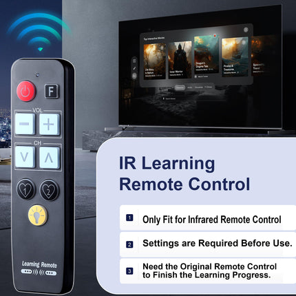 Universal seniors remote control TV with large buttons for elderly people with backlite, Universal TV remote control - Universal - Simple