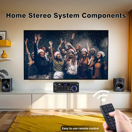 AK45 HiFi võimendi, stereovõimendi, 40W x 2 mini-audio vastuvõtja, 2-kanaliline Bluetooth 5.0 võimendi, digitaalne HiFi stereovõimendi, USB, SD, FM ja RCA-ga kodu- või autovarustuseks