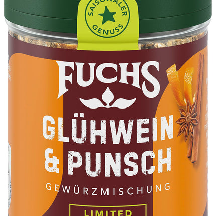 Fuchs Gewürze - hõõgveini ja punši vürts - jõuluvürtsi segu veini ja punši jaoks - valmistatud looduslikest koostisosadest - 40 g korduvkasutatavas, taaskasutatavas purgis