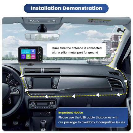 Hikity DAB/DAB+ raadioadapter autoraadiole/kodukasutuseks, 2,4-tolline LCD kaasaskantav autoraadio DAB FM-saatjaga, Bluetooth käed-vabad MP3-mängija, DAB+ digitaalne raadiotuuner TF-taasesituse/Aux-väljundiga