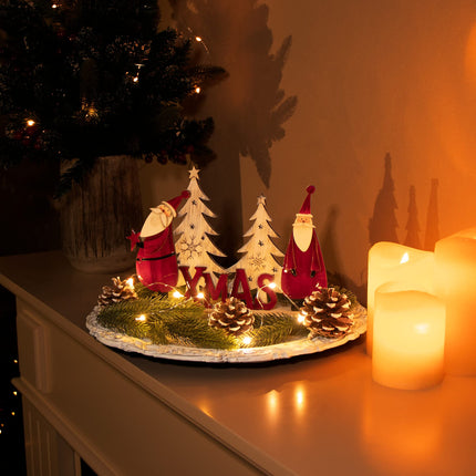 com-four® Decorative stand for Christmas - Santa Claus made of varnished wood - Premium Christmas decoration for standing (01 piece - Santa Claus 26cm)