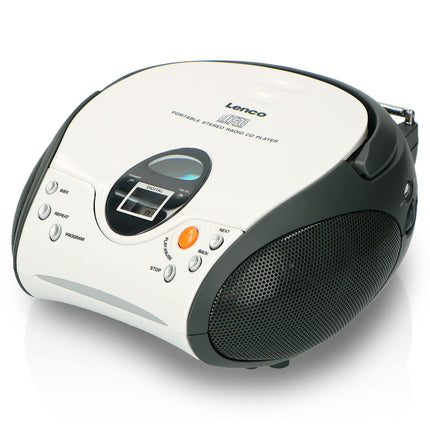 Lenco SCD-24 valge - kaasaskantav FM-raadio CD-mängijaga - kõrvaklapipesa - valge CD-raadio
