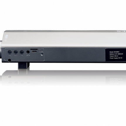 iCES ISB-020 Bluetooth Mini Soundbar (2 x 5 W RMS), komplektis Micro USB-kaabel, AUX-sisend ja Micro SD-kaardi lugeja, hõbehall