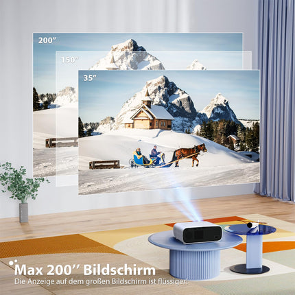 2025. aasta uus suure jõudlusega projektor, toetab Switchi ja PS5-te ilma viivituseta, projektor WiFi ja Bluetoothiga, 20 000 luumenit 4K tugi, Full HD 1080P eraldusvõime (kõrge heledusega versioon)
