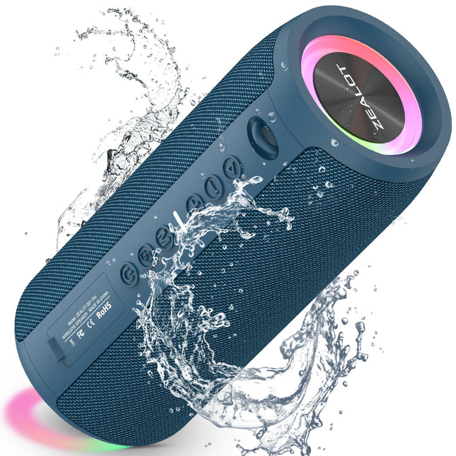 ZEALOT Bluetooth-kõlar valgusega, kaasaskantav Bluetooth-kõlar, 40 W võimas stereo, kahekordne sidumine, AUX-port, USB, Micro SD/TF, Bluetooth 5.2 ja IPX6 veekindlus