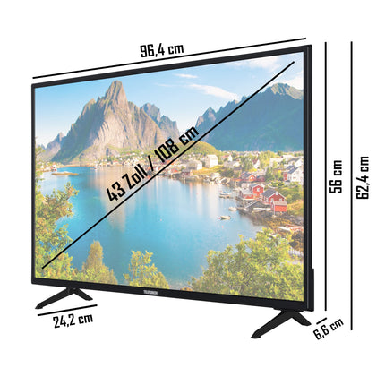 TELEFUNKEN XU43SN550S 43-inch TV/Smart TV (4K Ultra HD, HDR, Triple Tuner, Dolby Atmos) - Includes 6 months of HD+ [2023], Black