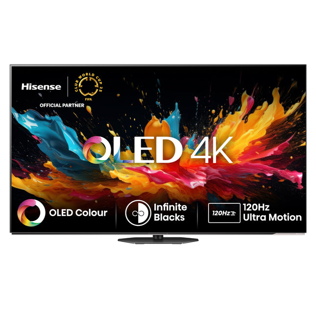 Hisense 55A85N 139 cm (55-tolline) televiisor, 4K UHD OLED nutiteler, 120 Hz, HDMI 2.1, mängurežiim Pro, AMD FreeSync Premium, Dolby Vision IQ ja Atmos, Bluetooth, sisseehitatud Alexa, must, [2024]