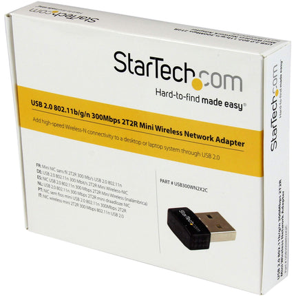 StarTech.com USB 2.0 300 Mbps Mini Wireless-N Lan Adapter - WiFi USB Mini WLAN Adapter 802.11n