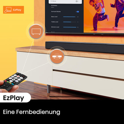 Hisense HS2000 2.1 kanaliga heliriba integreeritud subwooferiga, 240W, Dolby Audio, Bluetooth, HDMI ARC/optiline/AUX/USB, must