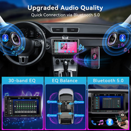 URVOLAX 2Din autoraadio ekraaniga, topelt-Din DAB+, 7-tolline juhtmevaba CarPlay koos Apple Android Auto Car Playga, digitaalne meediavastuvõtja, HD puutetundlik ekraan, navigatsioon, Bluetooth 5.0 FM, Siri, Google Assist
