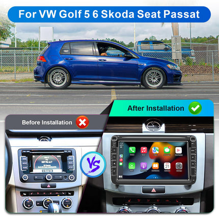 Android autoraadio navigatsiooniekraaniga VW Golf 5 6-kohalisele Passat Sharanile Tiguanile, juhtmevaba Android Auto 8-tuumaline 4G+64G Golfi raadio Carplay, 8-tolline VW Polo T5 Caddy raadio Bluetooth RDS FM GPS WiFi